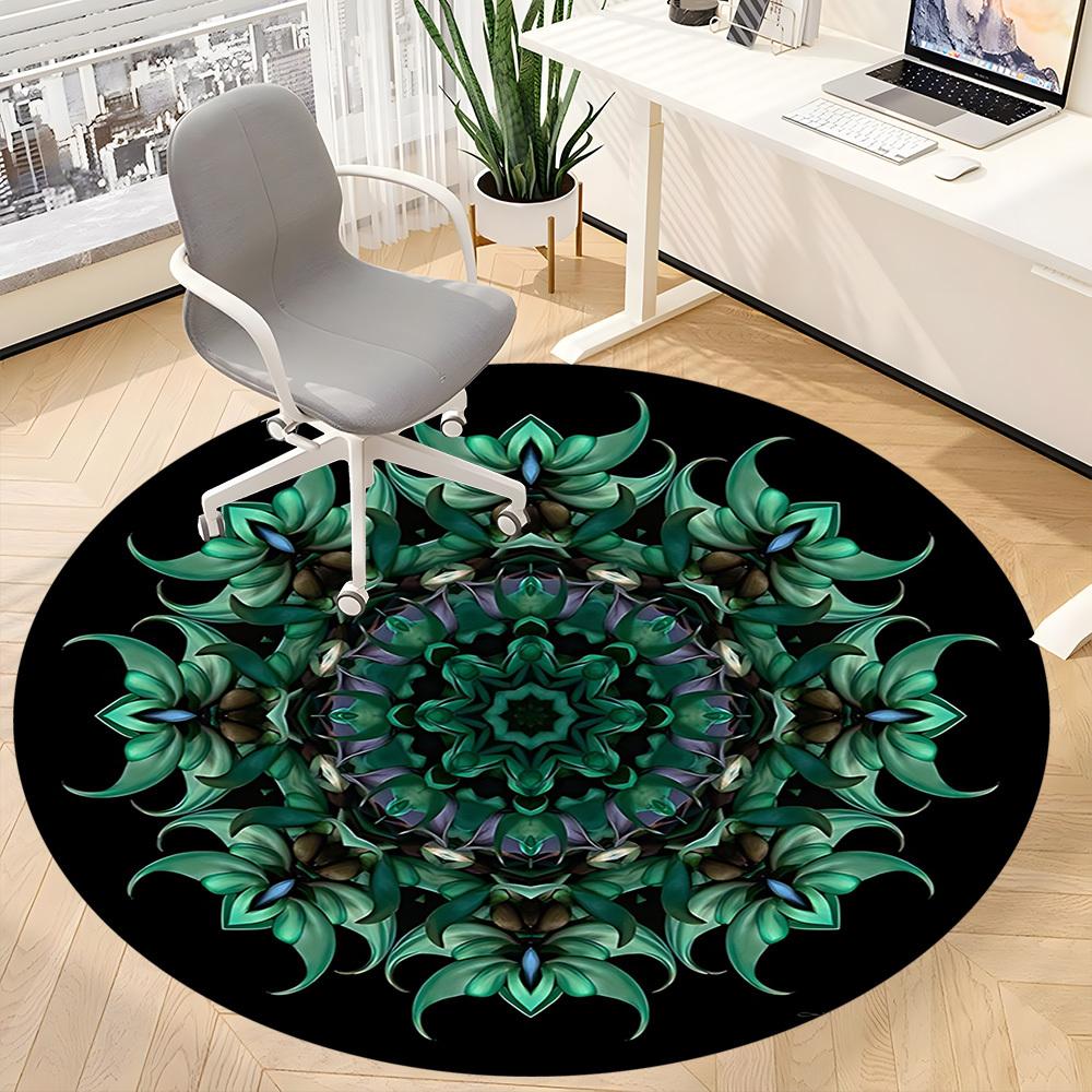 1pc Kaleidoscope Chair Carpet for Office, Non slip, Soft and Durable Office Rug