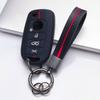 Silicone Key Fob Cover with Keychain for 4-button Flip Remote, Anti-Scratch & Anti-Drop Protective Case for Jeep Renegade Compass for Fiat 500X Toro