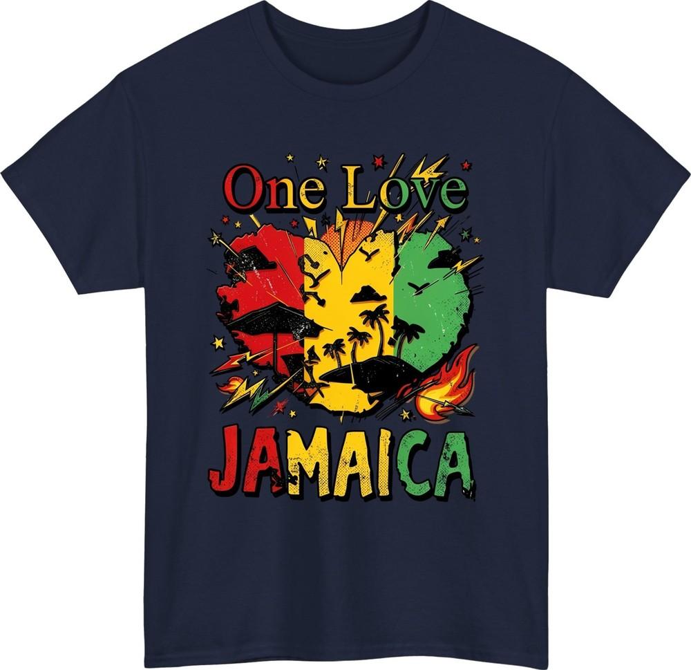 One Love Jamaica TShirt Gift For Friend Colorful Jamaican Pride Tee Top S