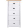 Sideboard in Weiß 46 x 40 x 89 cm Massives Kiefernholz Panama