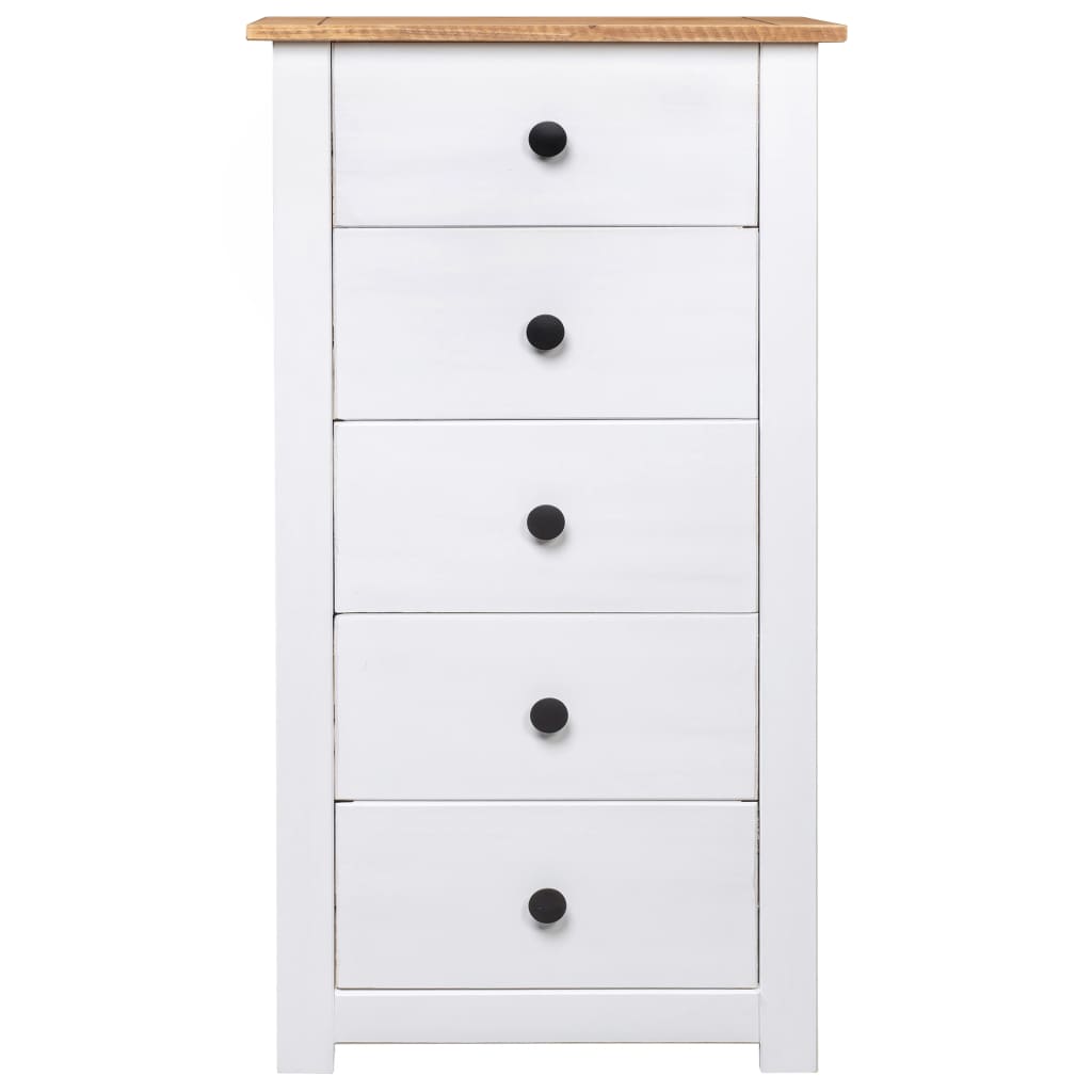 Sideboard in Weiß 46 x 40 x 89 cm Massives Kiefernholz Panama