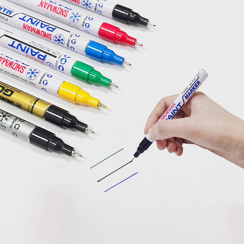 Snowman Fine Needle Tip Paint Marker - Black & White, Low Halogen, Eco-Friendly, EFWP-12