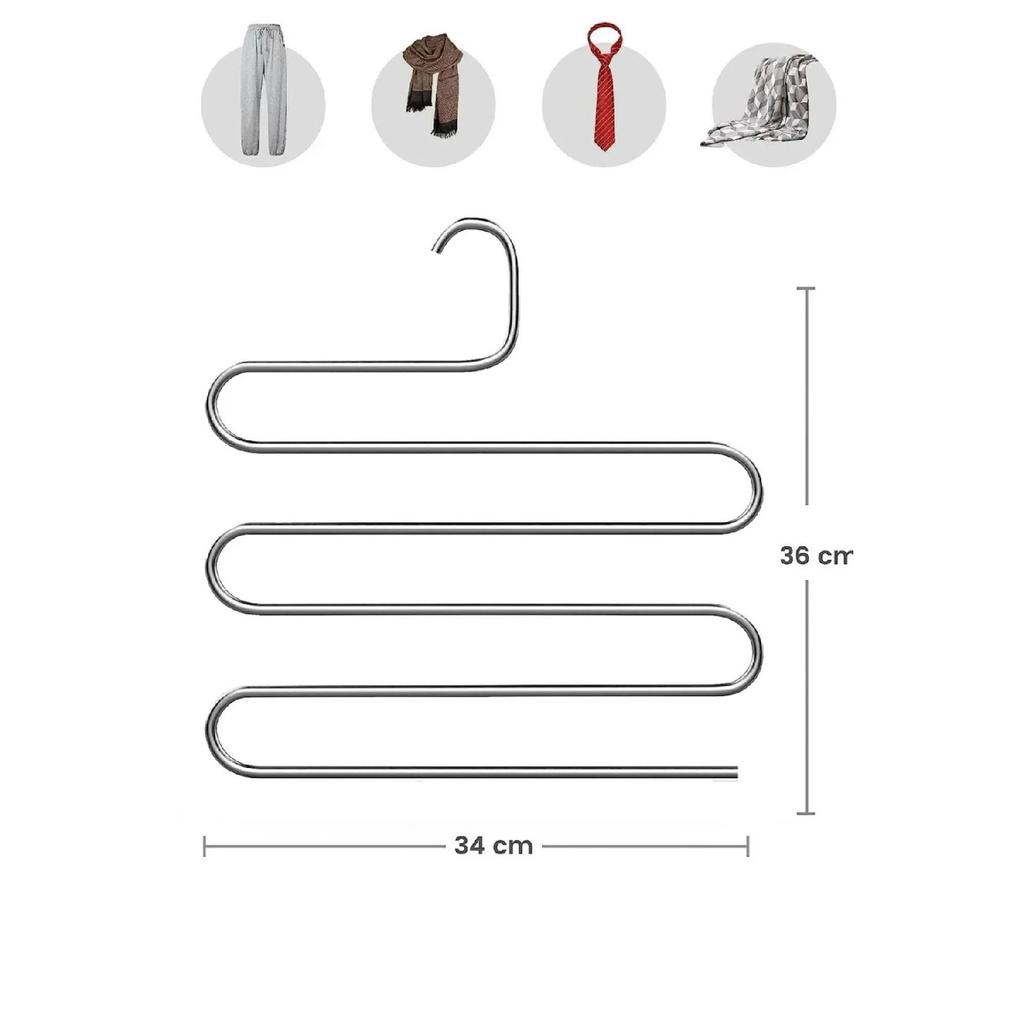 5 Tiers Trouser Hanger Scarf Shawl Dress Clothes Scarf Tie Hanger Towel Closet Organizer