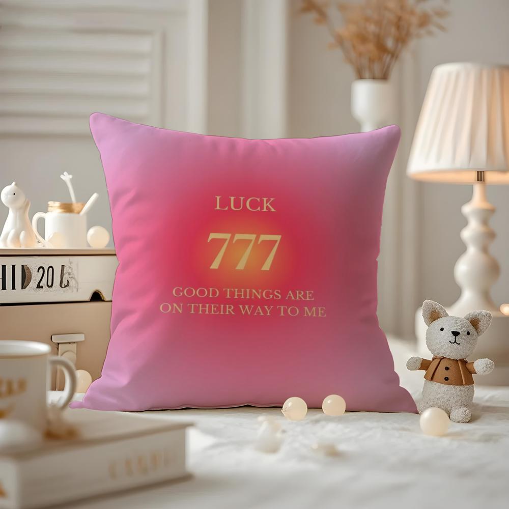 Seven Star Lucky Angel Numbers Cushion Cover Antidustmite Pillowcase Invisible zipper silky short plush Sofa cushion cover