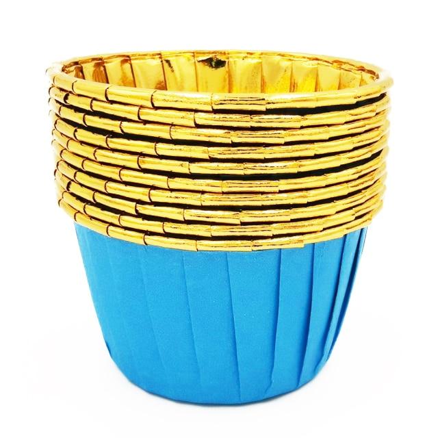 50pcs Cupcake Paper Cup Oilproof Cupcake Liner Baking Cup Tray Case Wedding Party Caissettes Golden Muffin Cup