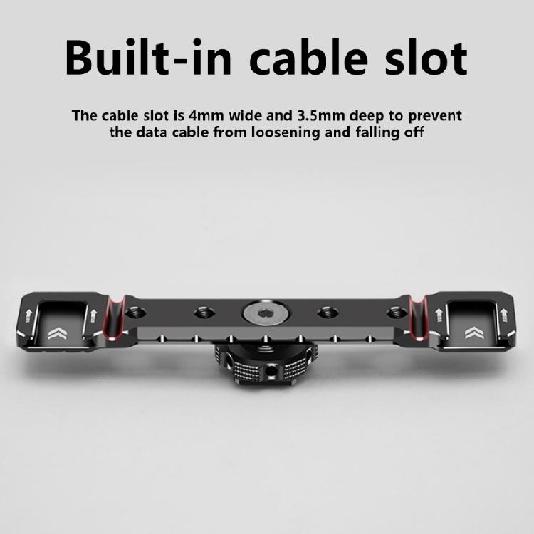 Cold Shoe Mount Bracket Aluminum Extension Bar Plate Double Hot Shoe Adapter for Microphone LED Video Light Stand