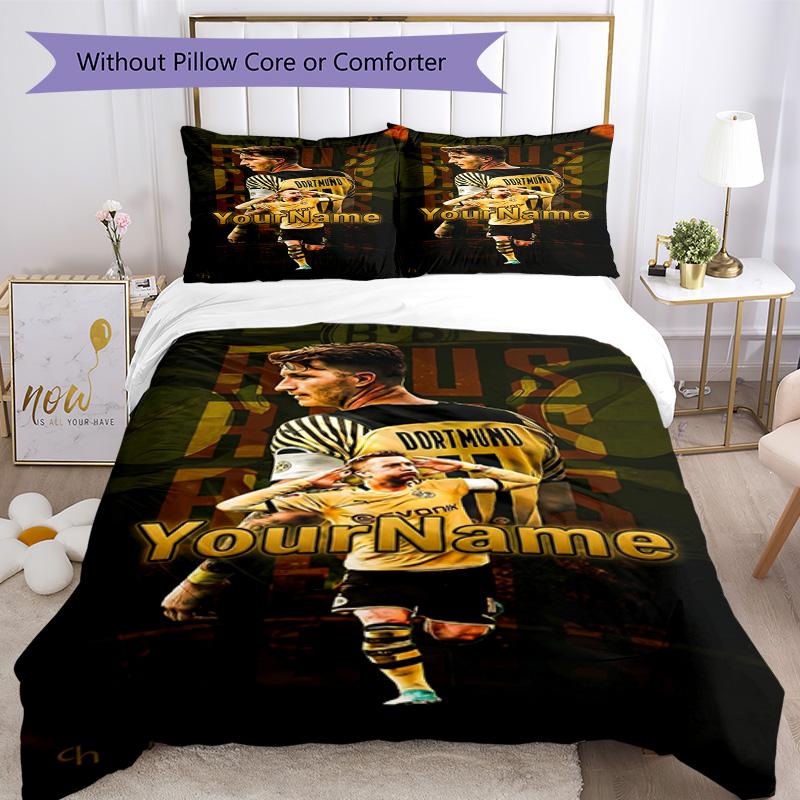 Borussia Dortmund Customize Your Name Bedding Set Breathable Duvet Cover with Pillowcases Home Decoration Birthday Gift