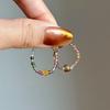 Handmade New Chinese-style Rainbow Tourmaline Ring for Women, Niche Vintage Light Luxury High-end Ring