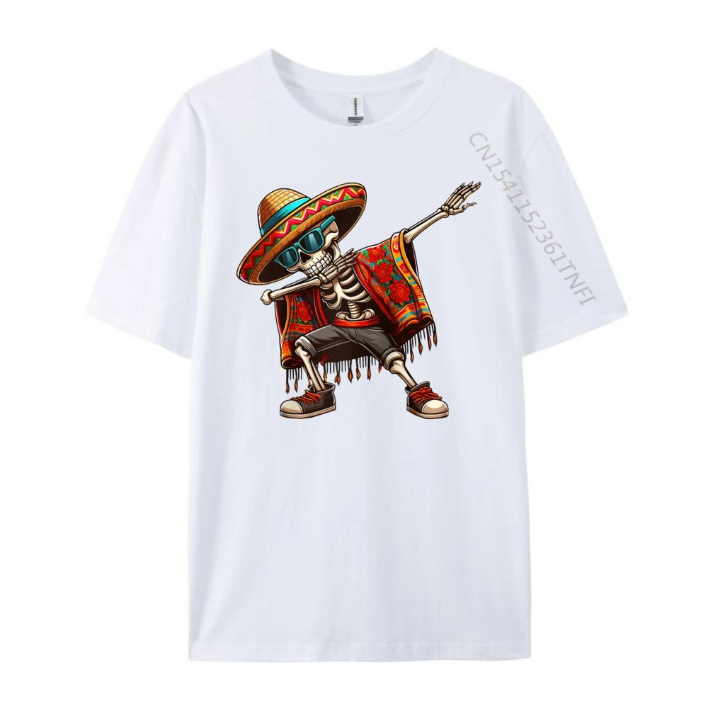 Dabbing Skeleton Sombrero Poncho Cinco De Mayo Mexican Raglan New T Shirt Mens TShirts