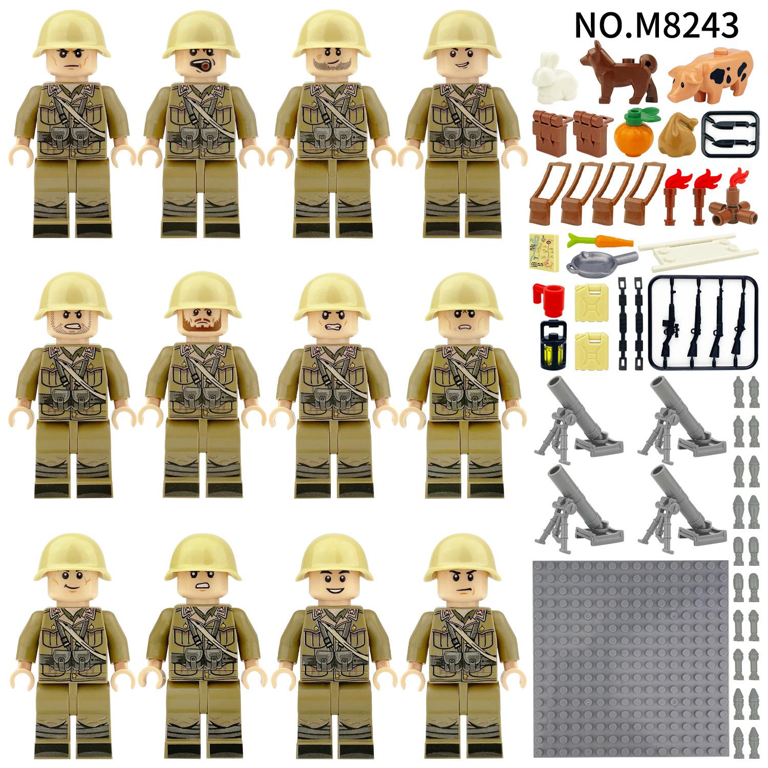 MOC Военная серия Второй мировой войны Корпус горной войны Солдат Набор строительных игрушек