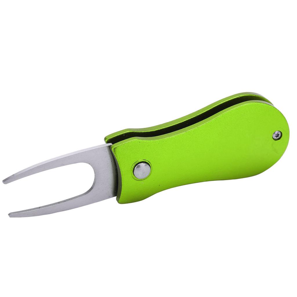 Golf Green Fork Stainless Steel Foldable Golf Divot Repair Tool with Magneti AccessoriesLime