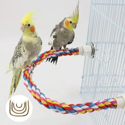 30/55/80/105cm Cuerda de Loro Colorida Colgante Trenzada Periquito Jaula de Pájaro Cacatúa Juguete Mascota Soporte Accesorios Escalera Columpio Suministros