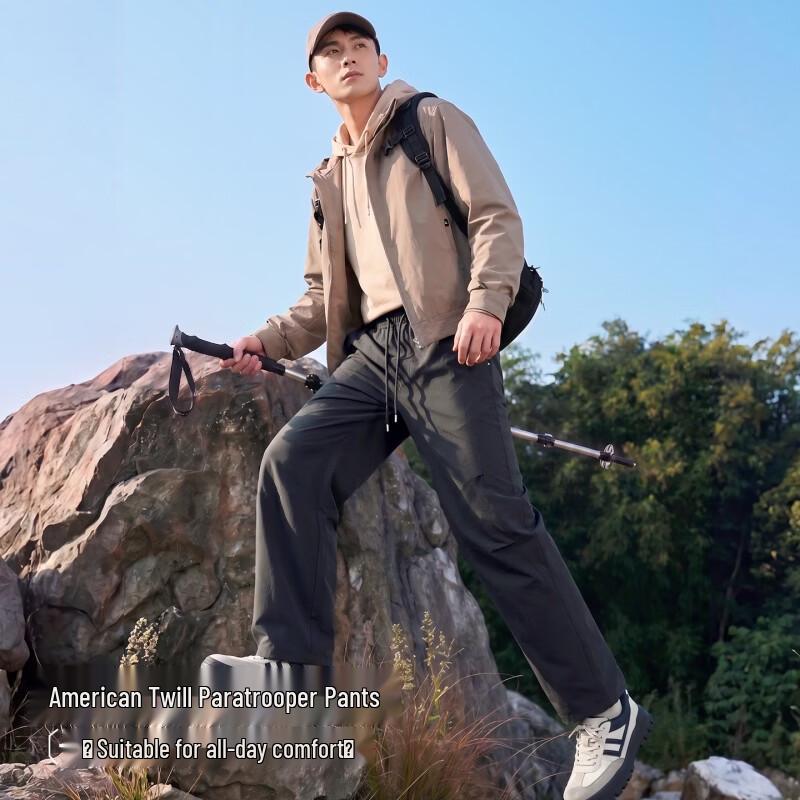 MINISO Men's American-Style Paratrooper Straight-Leg Casual Pants
