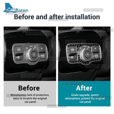 Echter Weicher Kohlefaseraufkleber Für Mercedes Benz A CLA GLA GLE GLS W177 C118 H247 W167 X167 2020-2025 Scheinwerferschalterrahmen