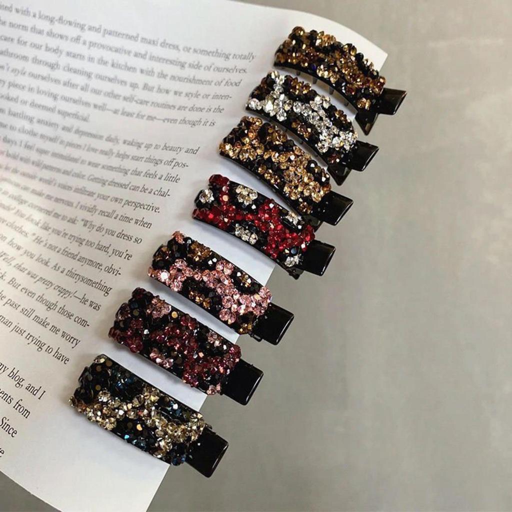 Rhinestone Bangs Duckbill Hair Clips Barrettes Small Bow Hairpin Hair Accessories for Women Hairpin Ponytail Headwear