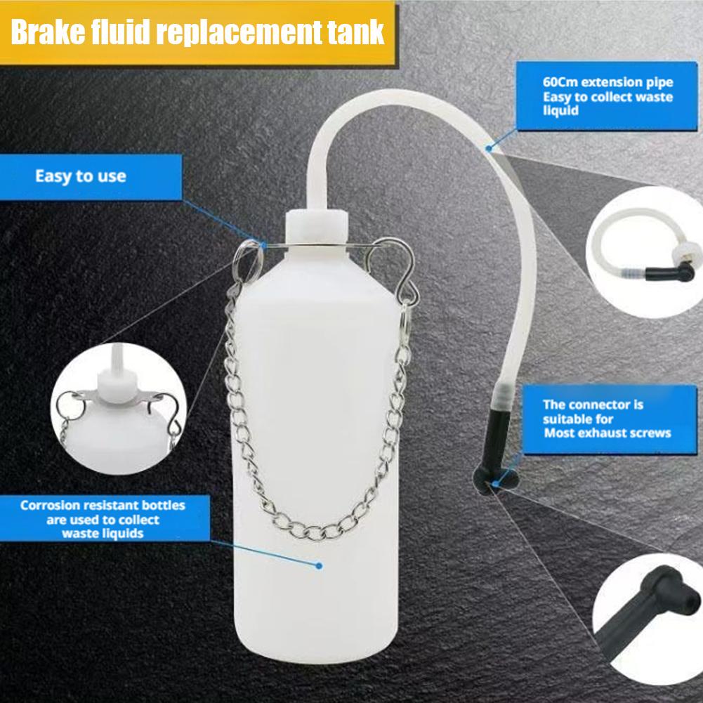 Brake Fluid Bleeder Tool 1L Pneumatic Brake Oil Changer Kit Corrosion-Resistant Clutch Fluid Extractor for Car Truck Motorcycle