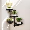 Rotating Window Plant Shelf Metal 3-Tier Floating Plant Display Stand Wall Mount Potted Plant Holder for Indoor Outdoor Home Office Bedroom Decor