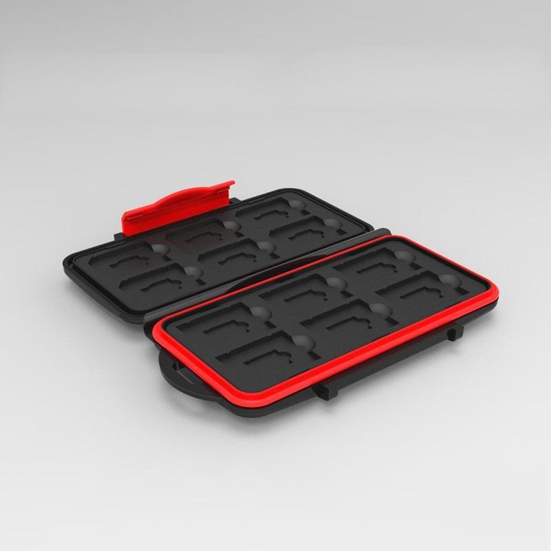 

Водонепроницаемый чехол для карт памяти с несколькими сетками, держатель для карт Micro SD, защитная коробка для хранения 12SD + 12TF красный