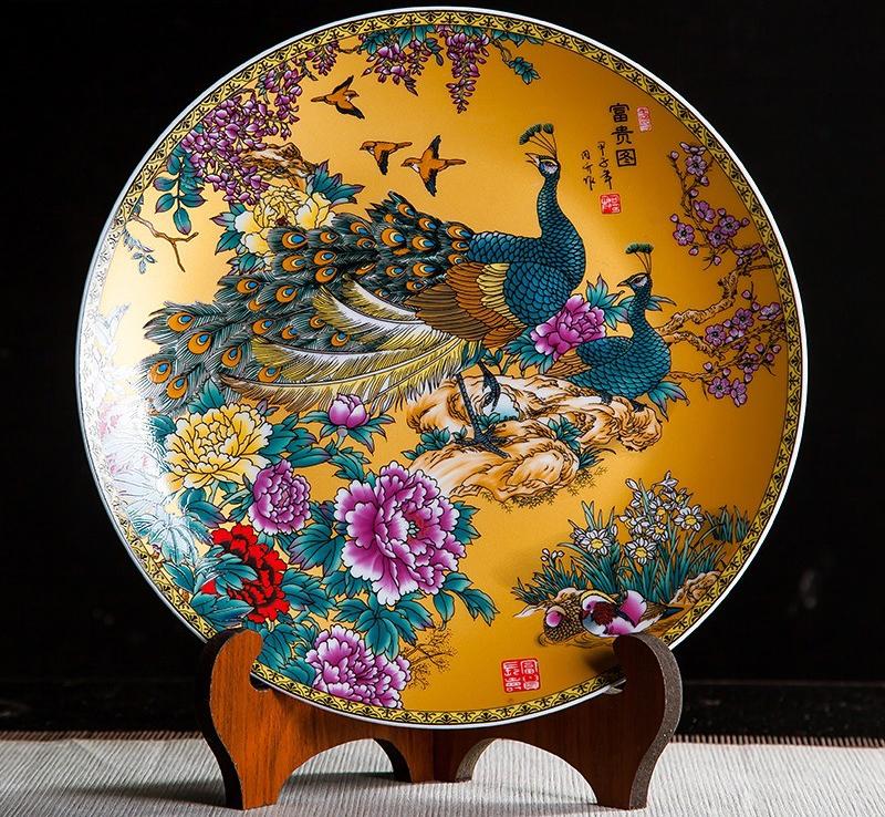 Creative Ceramic Plates Decorative Ornaments Home Decor Hanging Plates Handicrafts Living Room Wine Cabinets Decorative Plates