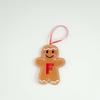 Blush Gingerbread Man Christmas Tree Ornaments - Hanging Party Scene Decorations with Holiday Letter Pendant