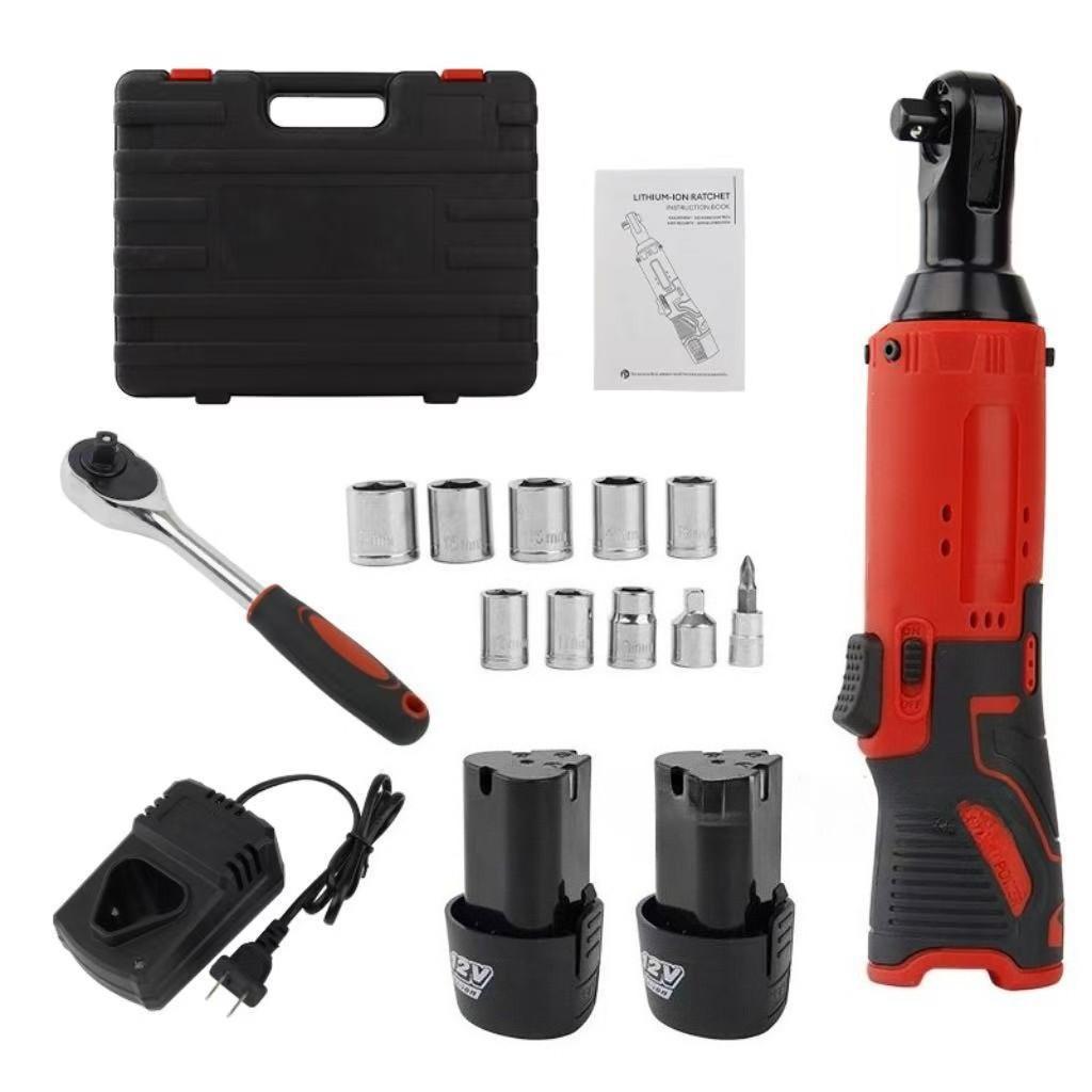Chiave Angolare 90 Gradi Ricaricabile 12V Riparazione Manutenzione Automobilistica Utensile Elettrico Chiave a Cricchetto Elettrica Coppia Angolo Elevato