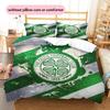 Celtic FC Muster Bettwäsche Tagesdecke Set Heimdekoration Geschenk (1 Bettbezug + 2 Kissenbezüge (ohne Füllung))
