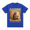Funny Cat Shirt Gluten Got Me Tootin Meme TShirt Unisex Women Vintage Aesthetic Cotton T Shirts Fashion Oversized Clothing T Shirt