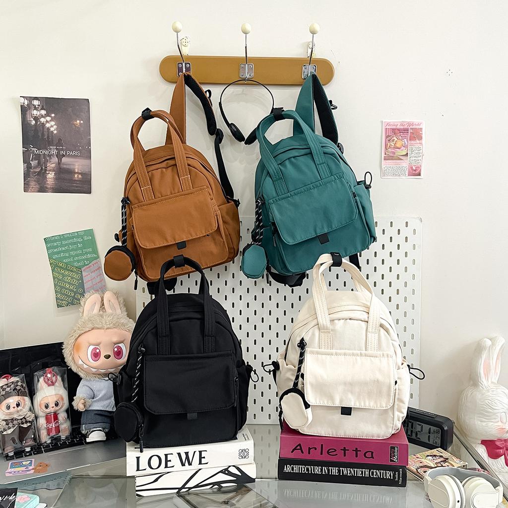 Schoolbag Women's Backpack Korean Version Simple Versatile Anti-splashing Light Travel Fashion Women's Small Cloth Bag