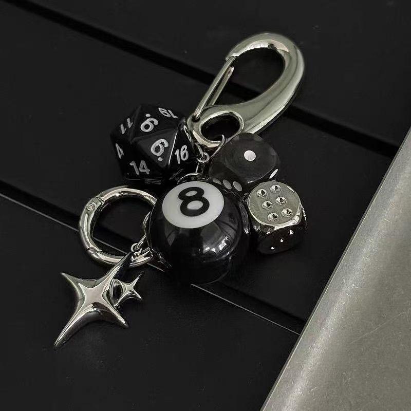 Ins Original Key Chain Good Luck Dice Multi Element Pendant Bag Decoration