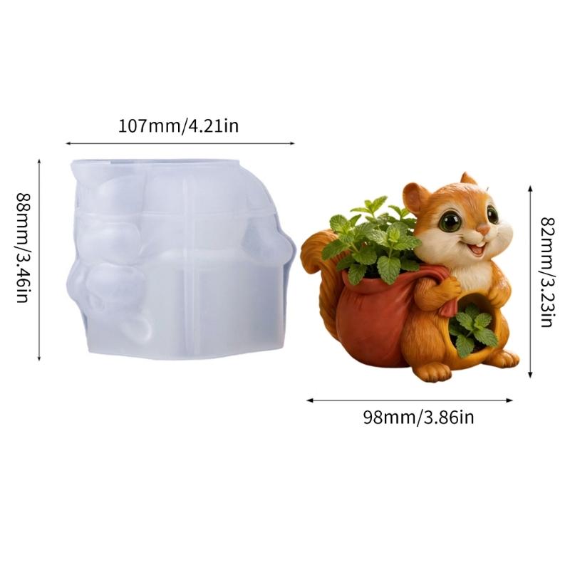 Easy Releasing Squirrel Silicone Mold Planter Molds Suitable for Creating Unique Resin Crafts and Decorative Holders