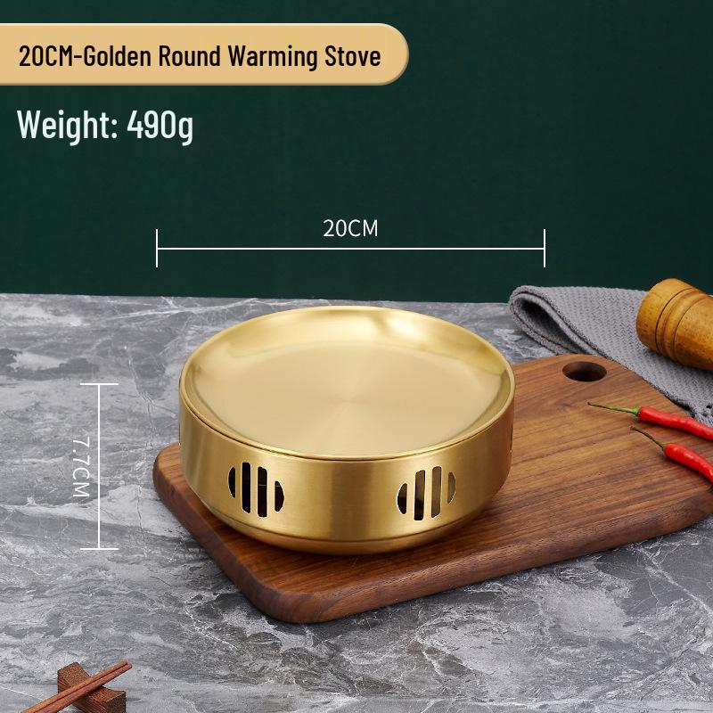Korean-Style Stainless Steel Round BBQ Warming Stove for Restaurants