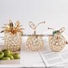 European Style Crystal Apple, Pear & Pineapple Ornaments for Home Decor