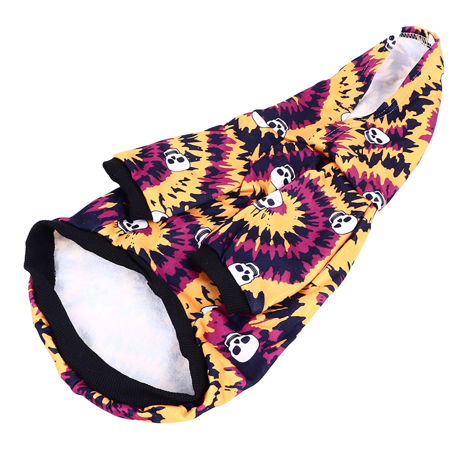 

Pet Halloween Skull Hoodies Fashionable Tie Dye Warm Comfortable Doggie Winter Clothes Sweatshirt for Small Medium Pets