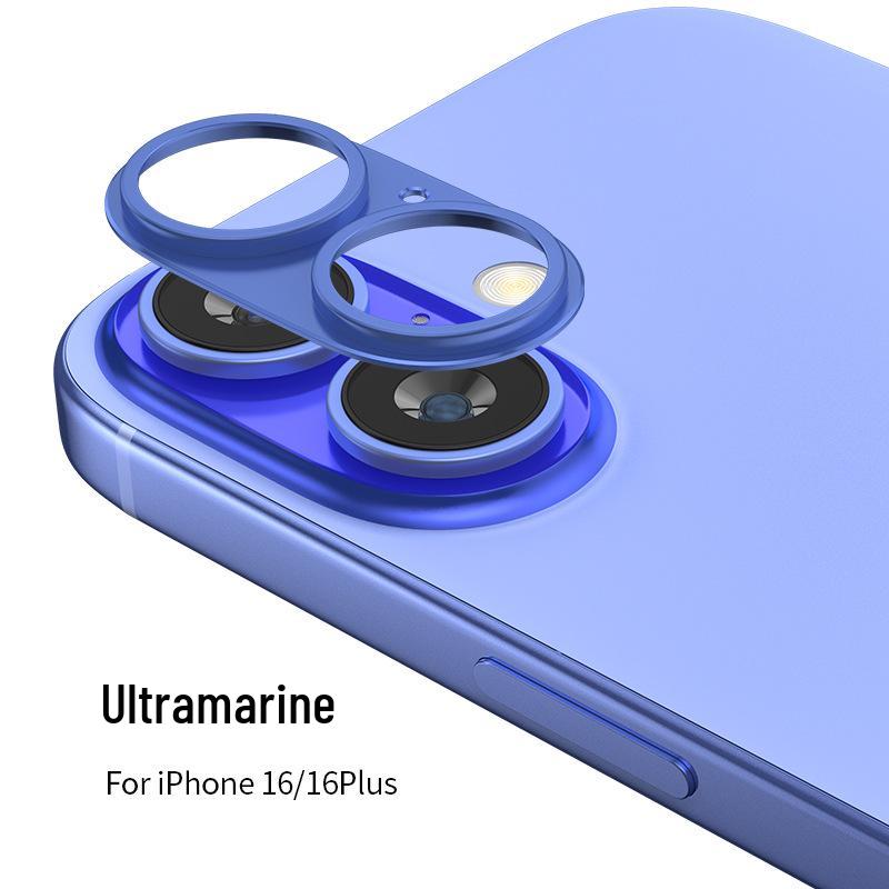 Compatible Apple iPhone 16 Pro Max Frosted Aluminum Lens Film Armor with Hollowed-Out Metal Sticker
