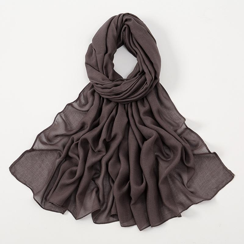 High Quality Thin Modal Monochrome Thin Edge Small Size Breathable Human Cotton Shawl Cotton and Linen Women's Scarf Headscarf