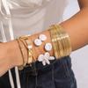 Multi-Layer Geometric Open Cuff Bracelet Set for Women Fashion Jewelry