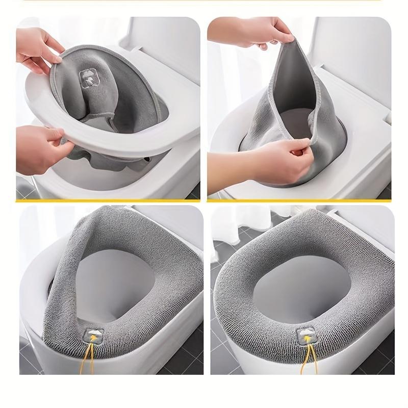 1PC Universal Toilet Seat Cover Pad Four Seasons Washable Toilet Ring Cover for Home And Hotel Use