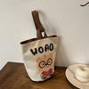 2025 Portable Bucket Bag Hand-Carrying Out Ins Canvas Bag Cute Girl Mobile Phone Female Bag