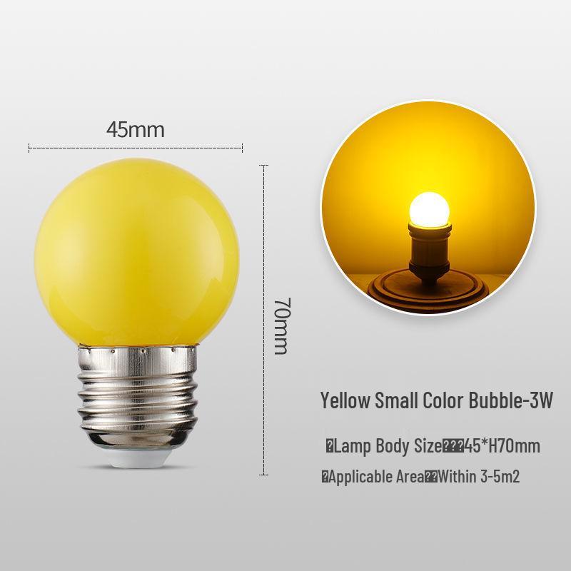 LED Color E27 Screw Base Night Light Bulb - Romantic Room Decoration, Bedroom Universal Type