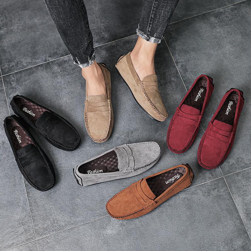 Fashion Men Casual Shoes Fashion Men Shoes Genuine Leather Men Loafers Moccasins Slip on Men Flats Male Driving Shoes 39-47