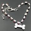 Bone Heart Pendant Rhinestone Necklace Collar for Puppy Pet