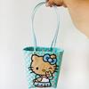 Plastic Woven Handbag Kitty Cat Bag College Style Girl Handwoven Bag Vertical Vegetable Basket
