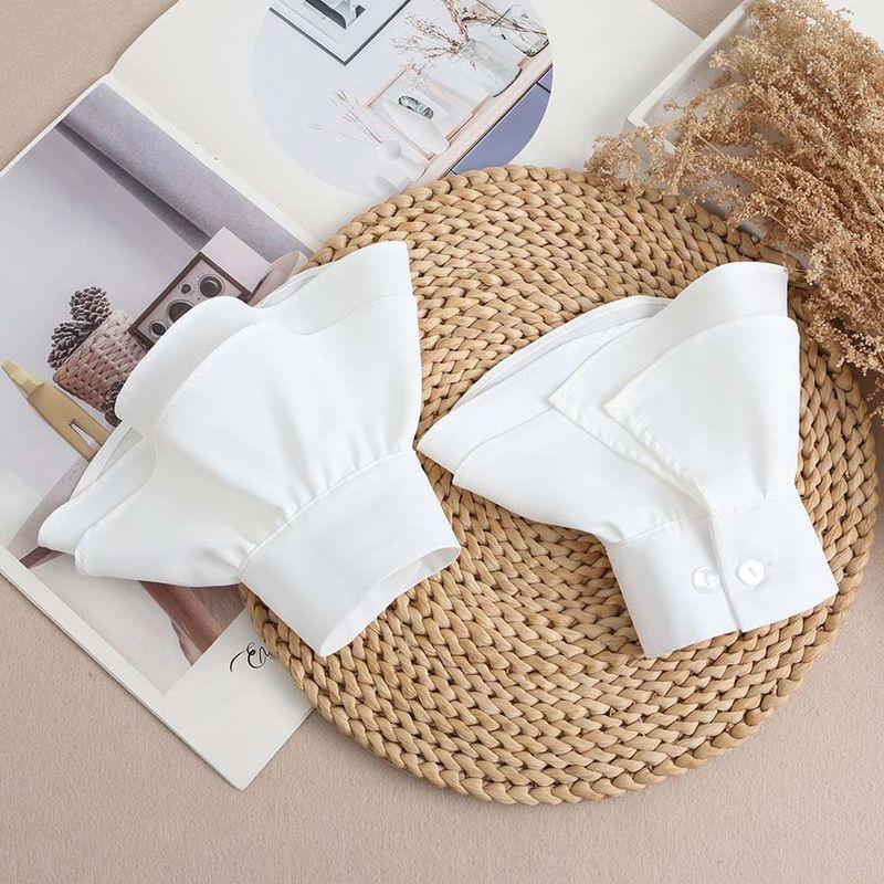 

Белая основа, накладные манжеты-перчатки, короткий рукав, нарукавники, женские, легче всего сочетать, двухслойное кружево, декоративный рукав, толстовка, короткий White double sleeves [double breasted]] All yards