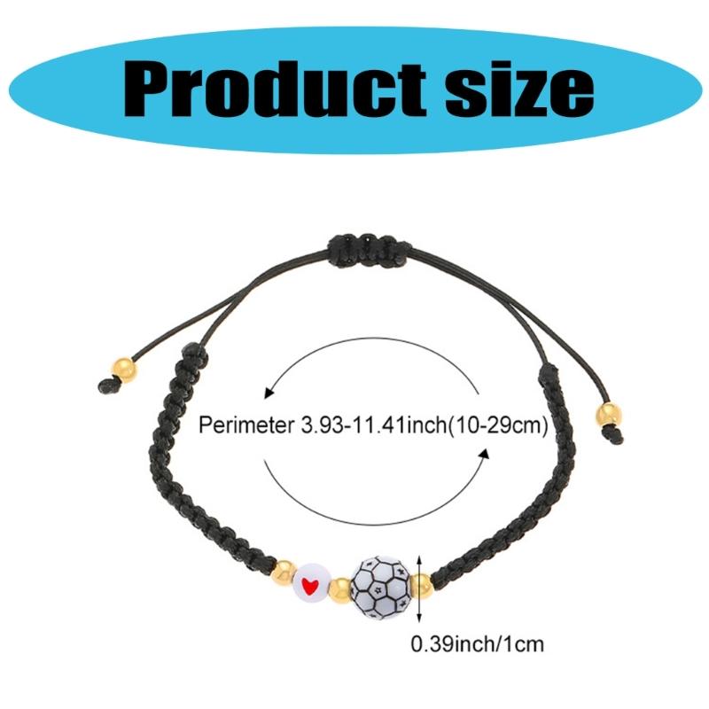 Sturdy Woven Sports Bracelet with Beads Unique Wristband Jewelry Perfect for Football Fan and Everyday Wear