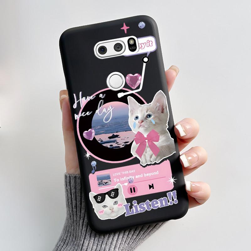 Cute Case For LG V30 V30+ Plus Funda LG V30s ThinQ Capa LG V35 ThinQ Printing Shell Protective Cover Soft Silicone Cartoon Cases