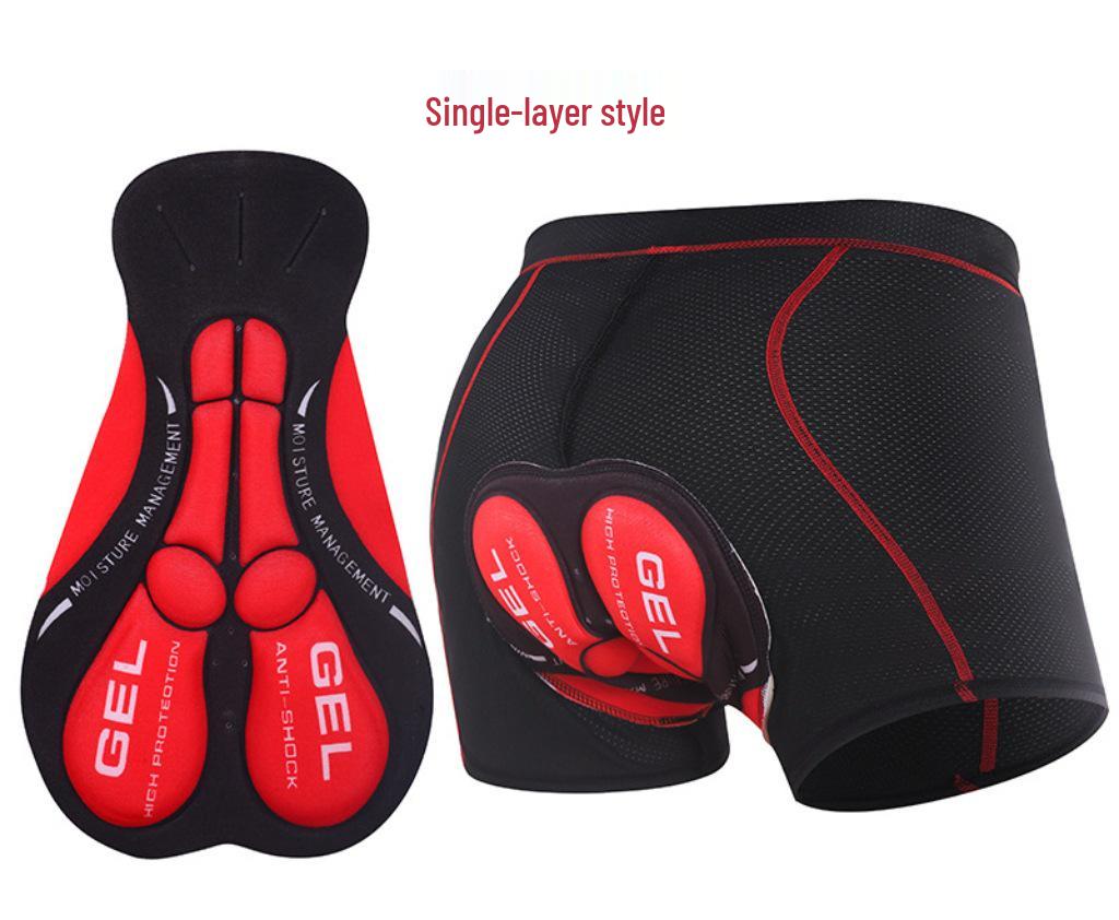 Shock-Absorbing Silicone Mountain Bike Underwear - Breathable, Quick-Dry, Padded Cycling Shorts.