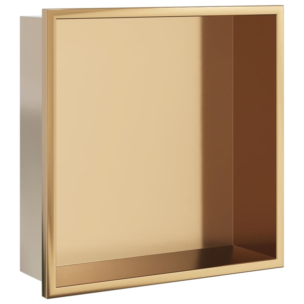 Nicho para Chuveiro Dourado Escovado 32x32x9 cm Aço Inoxidável