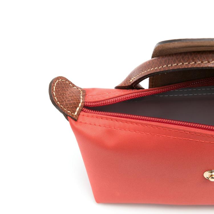 Longchamp Le Pliage Short Handle Snap Zipper Closure Nylon Tote Bag Women Tote Bag Tomato-Red 34175089P94
