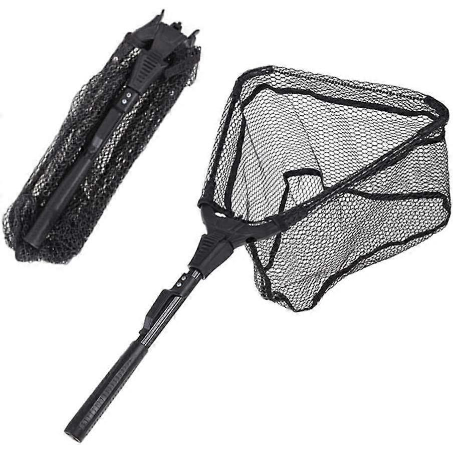 Folding Fish Landing Net Portable Collapsible Triangular Fly Fishing Net