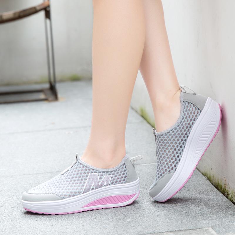 Womens Summer Slip On Lightweight Breathable Soft Non Slip Outdoor Walking Trainers Shoes